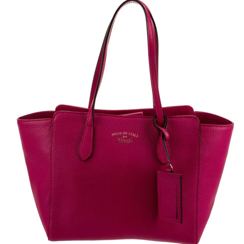 Elegant Gucci Pink Leather Tote Bag